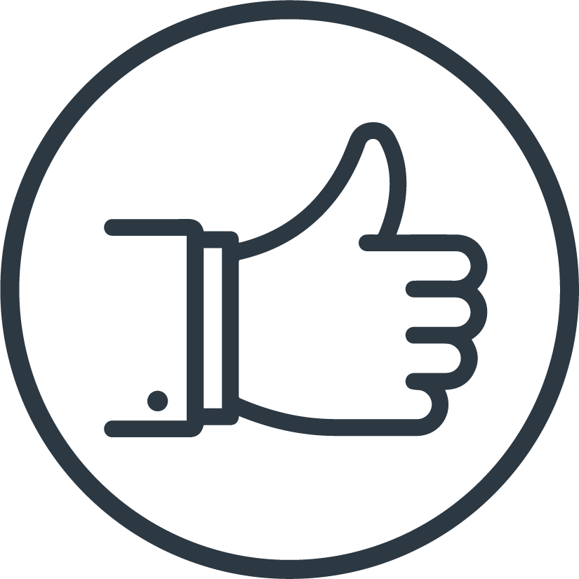 idocatering website icon - thumbs up ratings