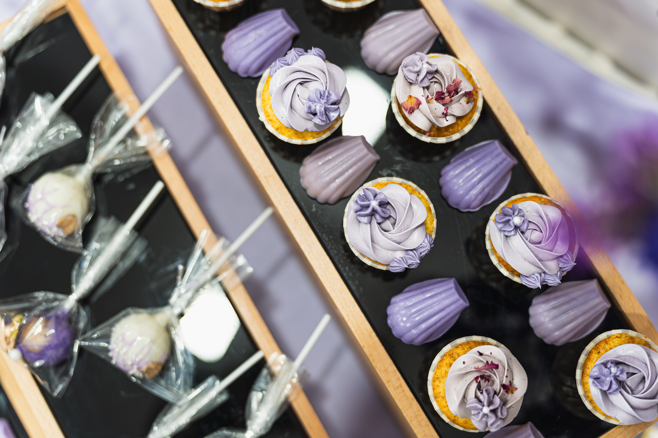 Lavender Cupcakes and Violet Madeleines