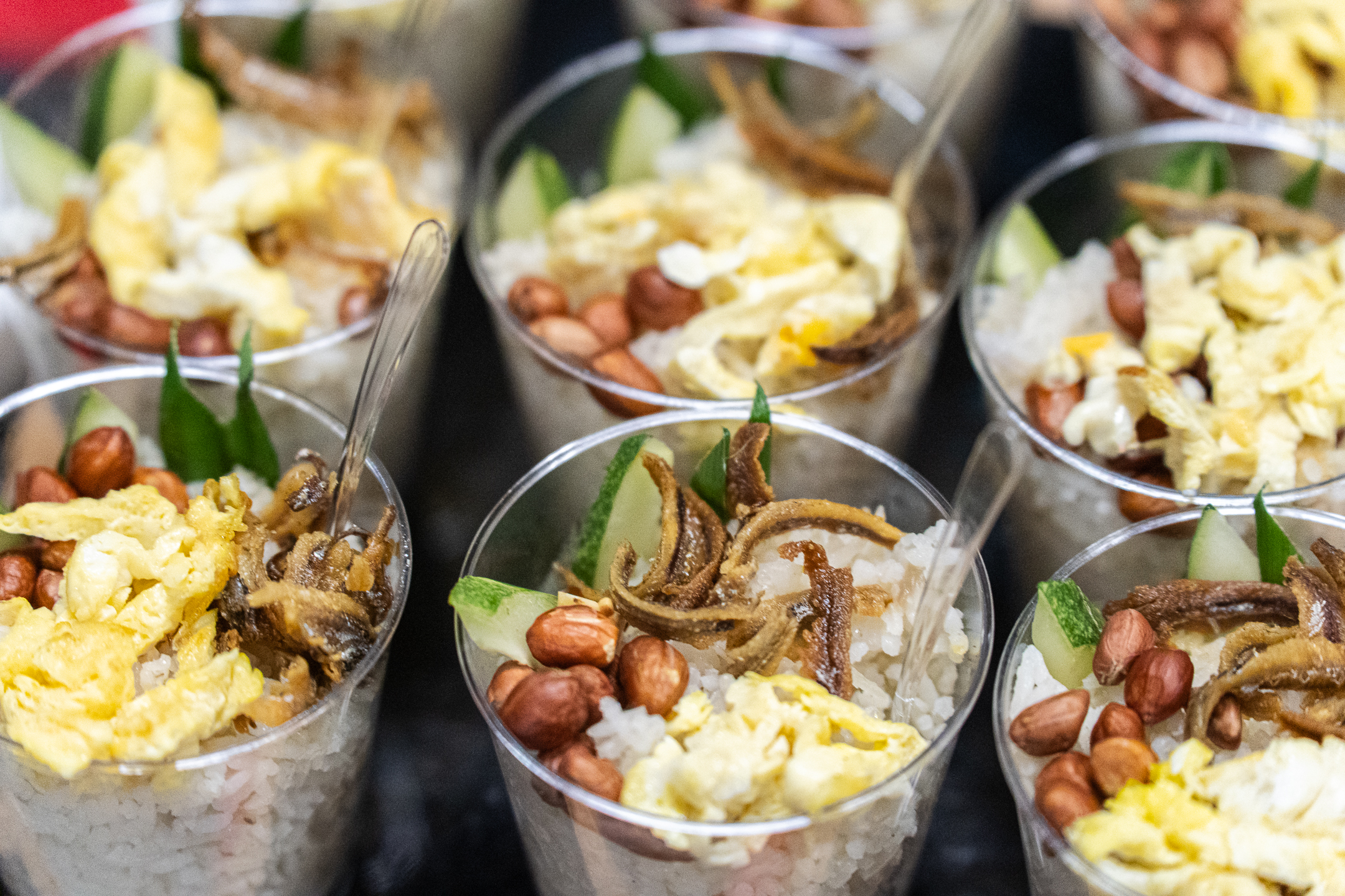 Nasi Lemak in Cup served during catering event