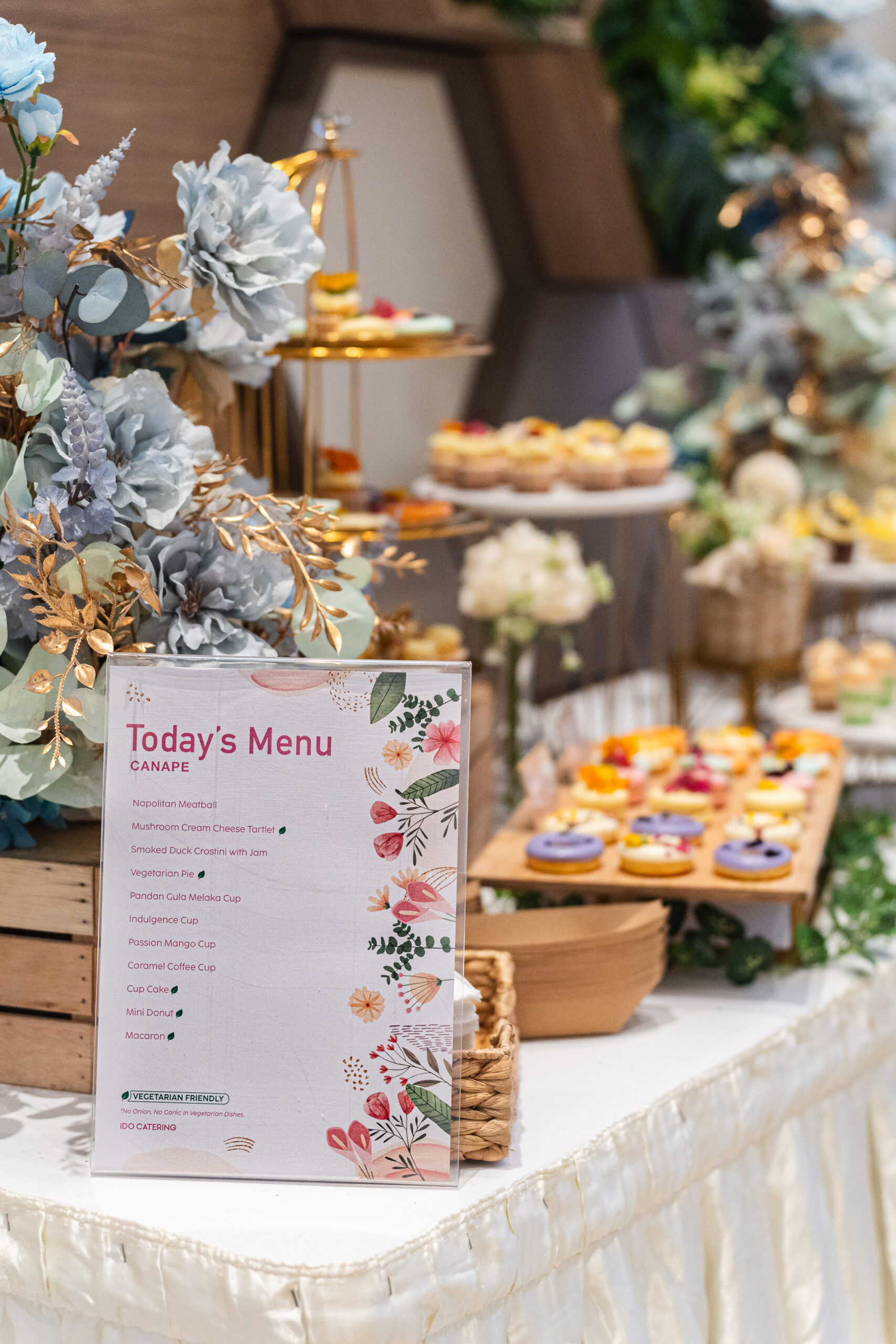 Wedding canape vegetarian friendly dessert menu