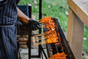 Sizzling Satay Station by idocatering